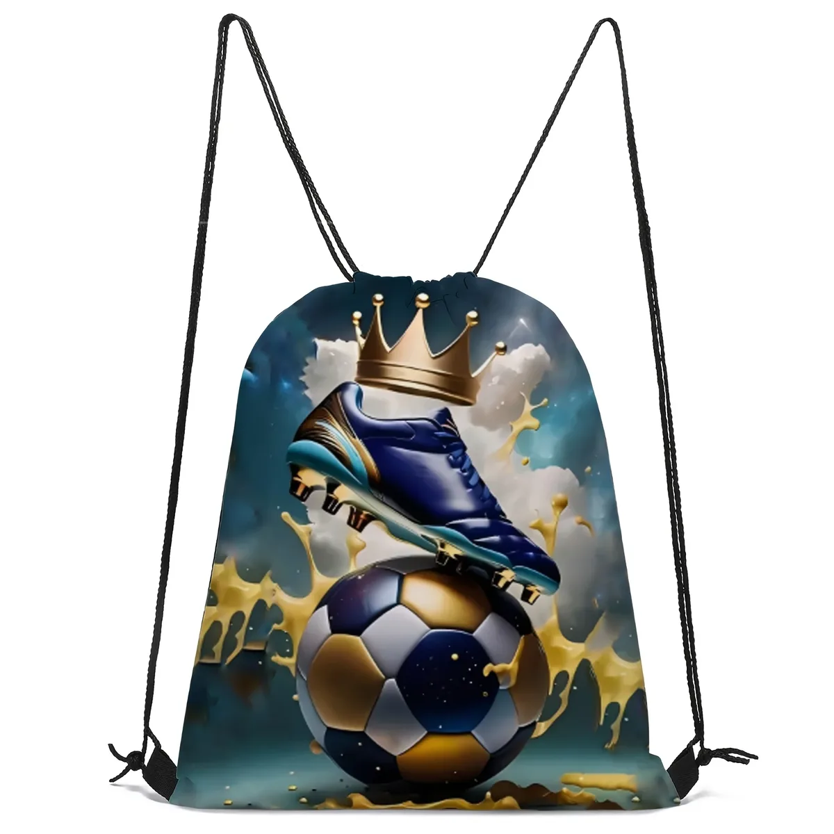 sac à dos à cordon de serrage sur le thème du football, 1 pièce, coque souple et durable, sac de rangement pour chaussures de voyage