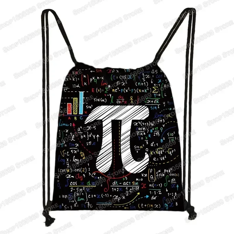 sac à dos magique cube imprimé avec cordon de serrage, sacs de rangement cubo magico pour voyage formule mathématique, sac à dos d'école pour garçons et filles, sac de jour pour enfants
