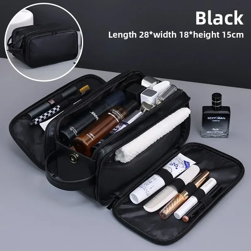 trousse de toilette multi-poches en pu pour femmes et hommes, sacs de voyage essentiels, sacs de maquillage, sac suspendu étanche, sac de rangement pour cosmétiques et articles de toilette