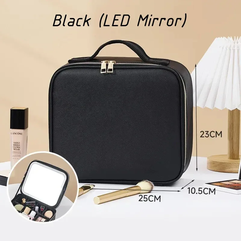 sac à cosmétiques étanche pour femmes, sac de maquillage, valise, boîte de rangement de voyage pour manucure, sac de rangement portable avec séparateurs réglables