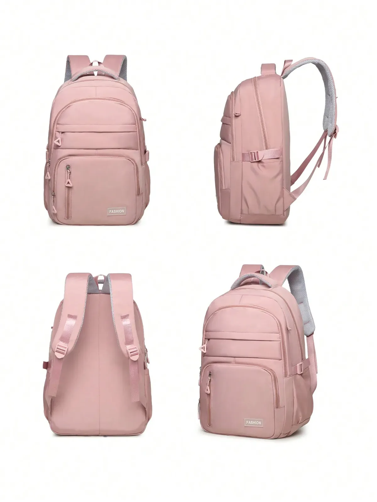 sac à dos tendance en nylon léger de couleur unie, multifonctionnel, grande capacité, pratique, idéal pour les étudiants, adapté à un usage quotidien