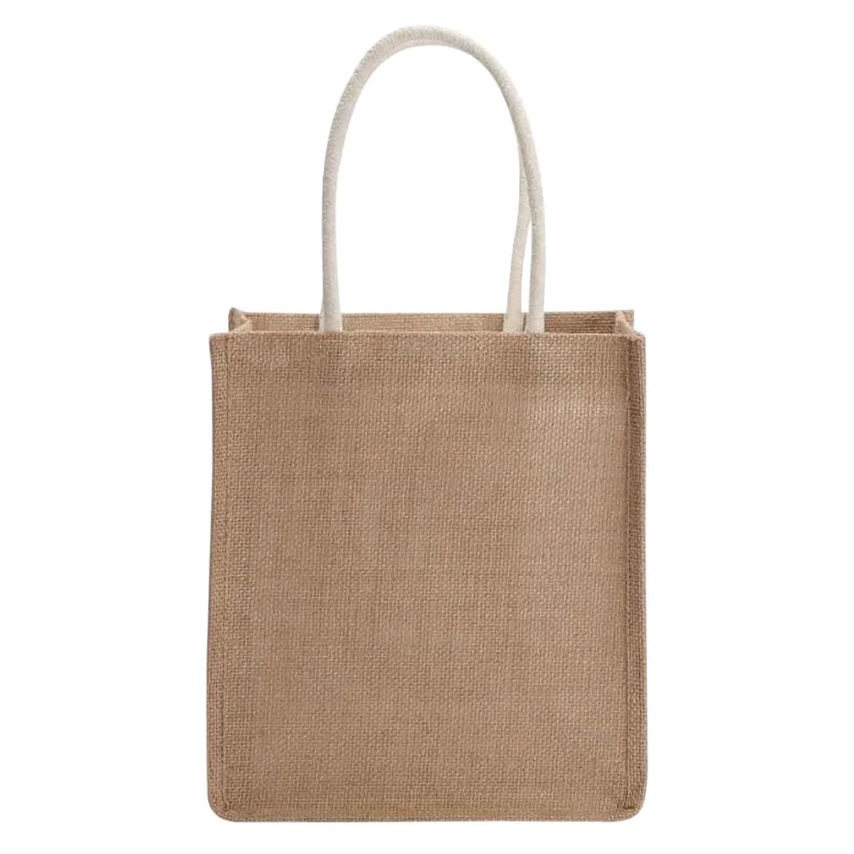 sacs fourre-tout en toile de jute vierge, sac à main de shopping de plage, sacs cadeaux vintage réutilisables avec poignée pour l'épicerie, artisanat, fêtes d'anniversaire