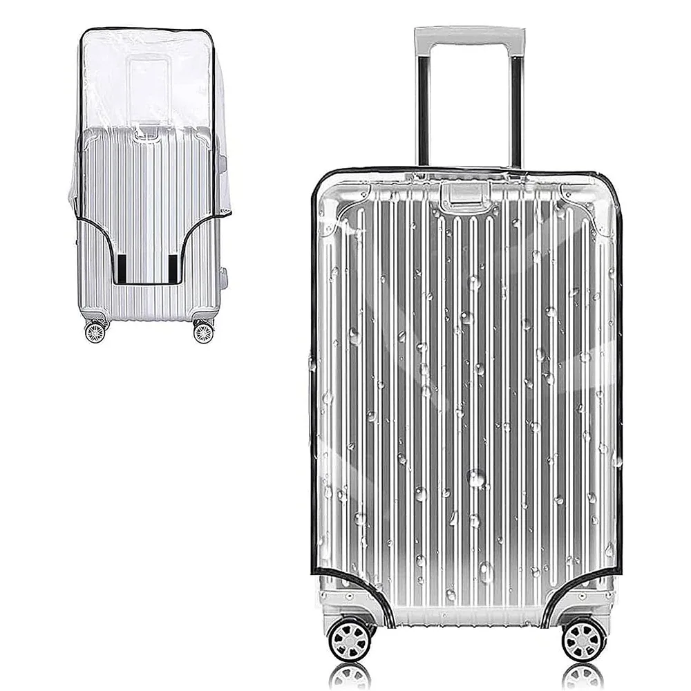 housse de protection transparente pour bagages en pvc, housse de protection pour bagages à roulettes, housse extérieure résistante à l'usure, protection transparente