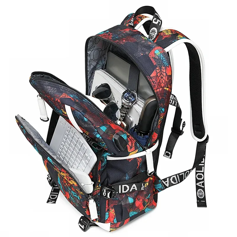 sac à dos imprimé oxford pour hommes, sac à dos avec port usb, sacs d'école pour adolescentes, ordinateur portable de voyage pour femmes