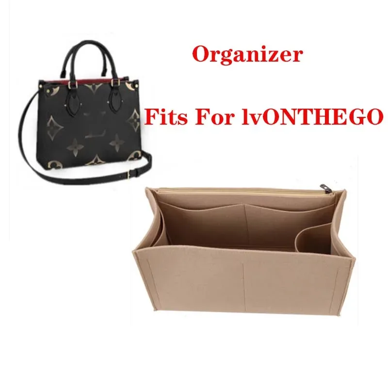 Convient au sac fourre-tout ONTHEGO, organisateur de sac en feutre premium 3MM, sac à cosmétiques, organisateur de sac à main, sac intérieur de voyage.
