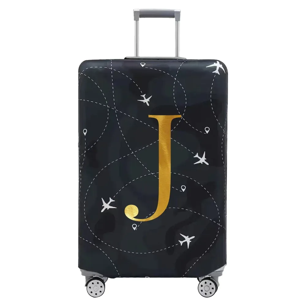 housse de protection pour compartiment à bagages, série de lettres, housse anti-poussière en tissu noir résistant à l'usure pour étui de voyage de 18 à 32 pouces