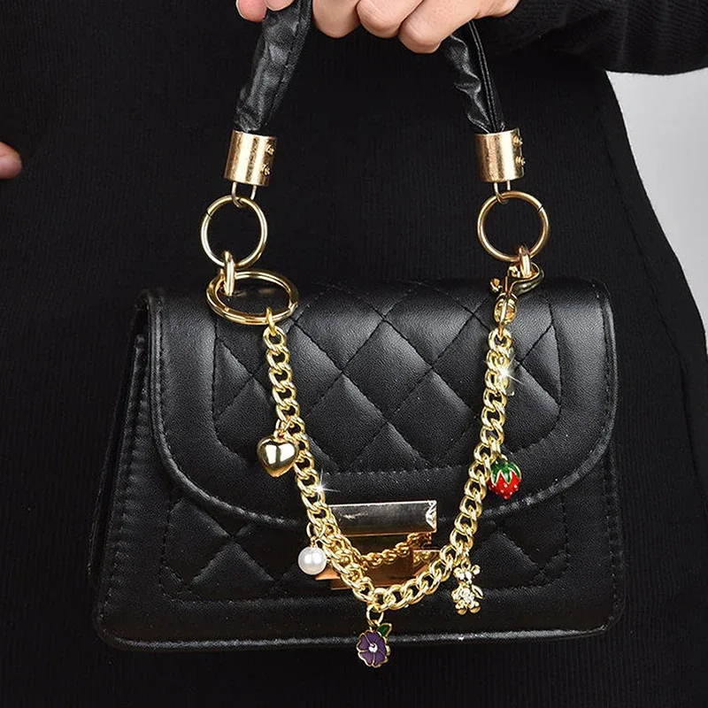sac à pendentif ours arc-en-ciel, chaîne de sac, portefeuille en métal décoré, accessoires pour sacs à main, fourre-tout, sacs à bandoulière et sacs à bandoulière