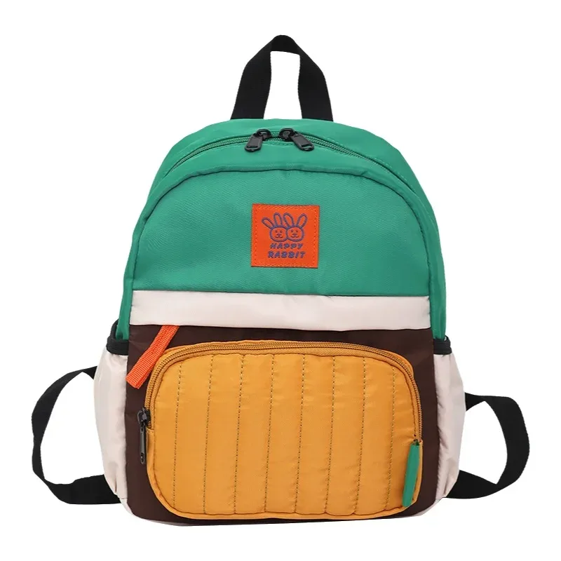 sac à dos coréen pour enfants, style color block tendance, sac à dos double épaule pour étudiants, grande capacité, léger, pour activités de plein air, parent-enfant