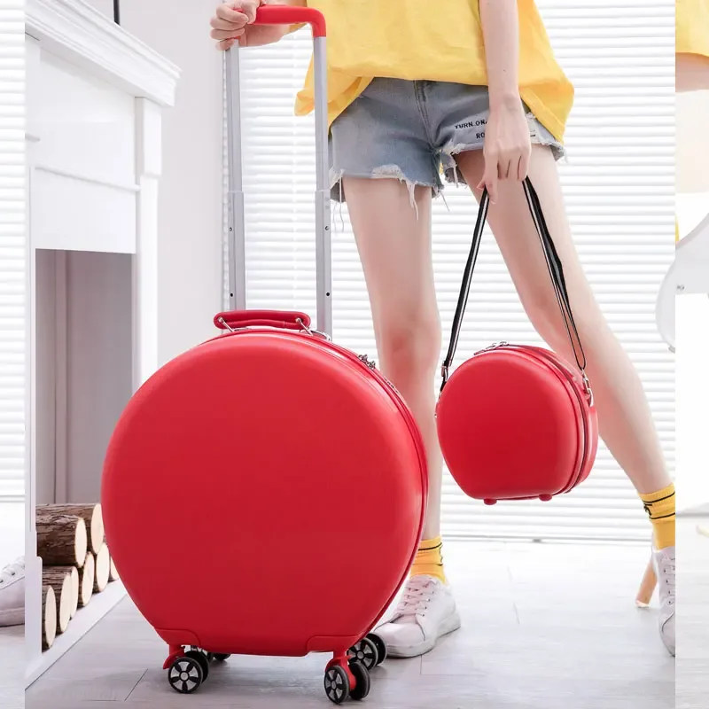 2025 nouvelle valise femme 18 pouces étui de maquillage à main bagage rond roue universelle valise ensemble petit sac de voyage 18 pouces