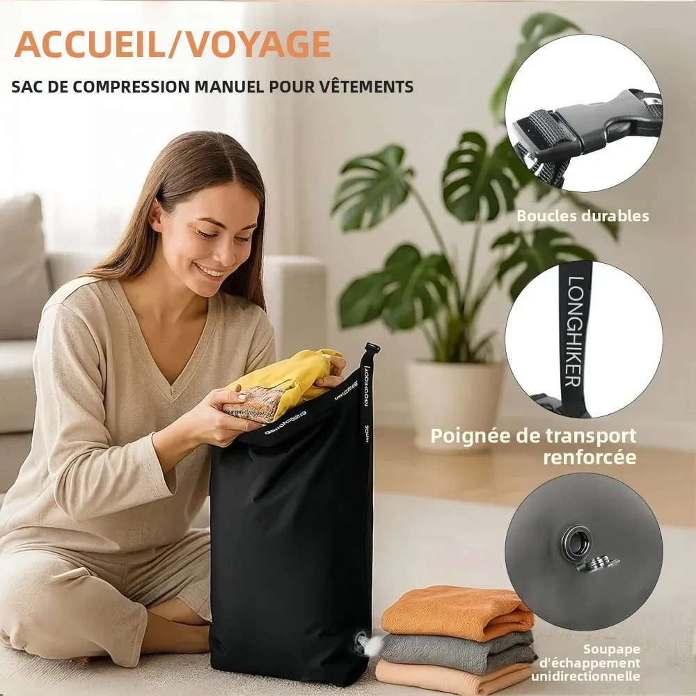 sac de compression sous vide de voyage, sacs de rangement portables grande capacité, cubes de rangement pour vêtements, sacs de voyage anti-poussière