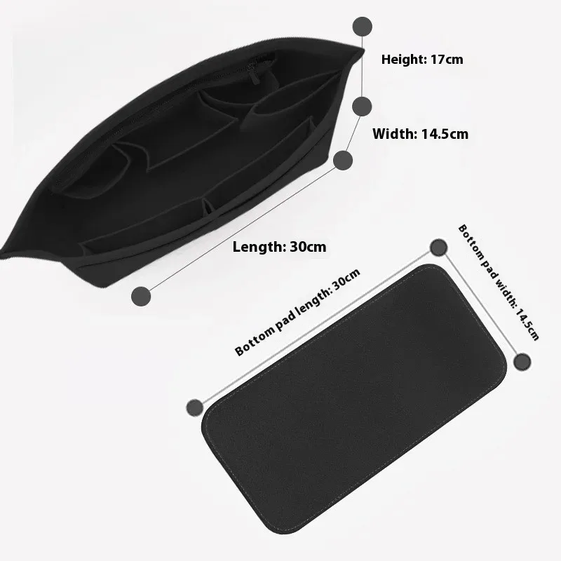 ensemble de 2 pièces d'insertion d'organisateur de sac à main pour sacs à main, organisateur de sac en feutre pour fourre-tout et sac à main, insert d'organisateur de sac fourre-tout, pour lv neverfull