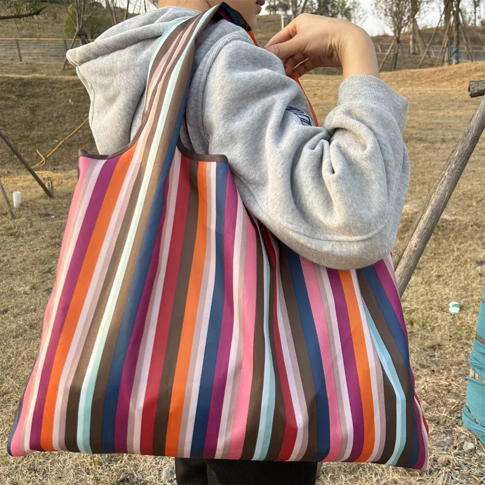sac de courses pliable de grande capacité en tissu oxford, sac fourre-tout écologique, sac à bandoulière de voyage imperméable, sac à main réutilisable