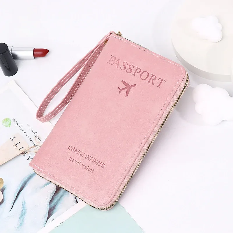 mode multi-fonction voyage rfid porte-passeport housse femmes hommes pu cuir doccument paquet billet sacs de protection