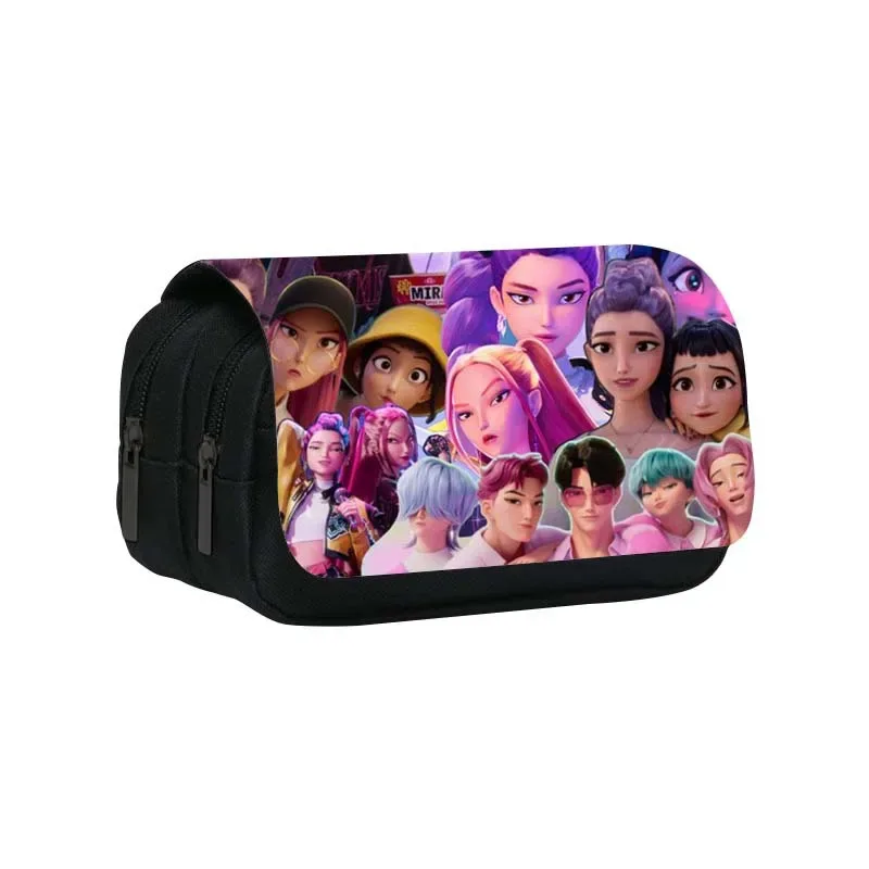 étui à crayons multi-compartiments pour enfants, motif dessin animé kpop demon hunters, léger, trousse à crayons pour enfants, boîte à crayons pour enfants