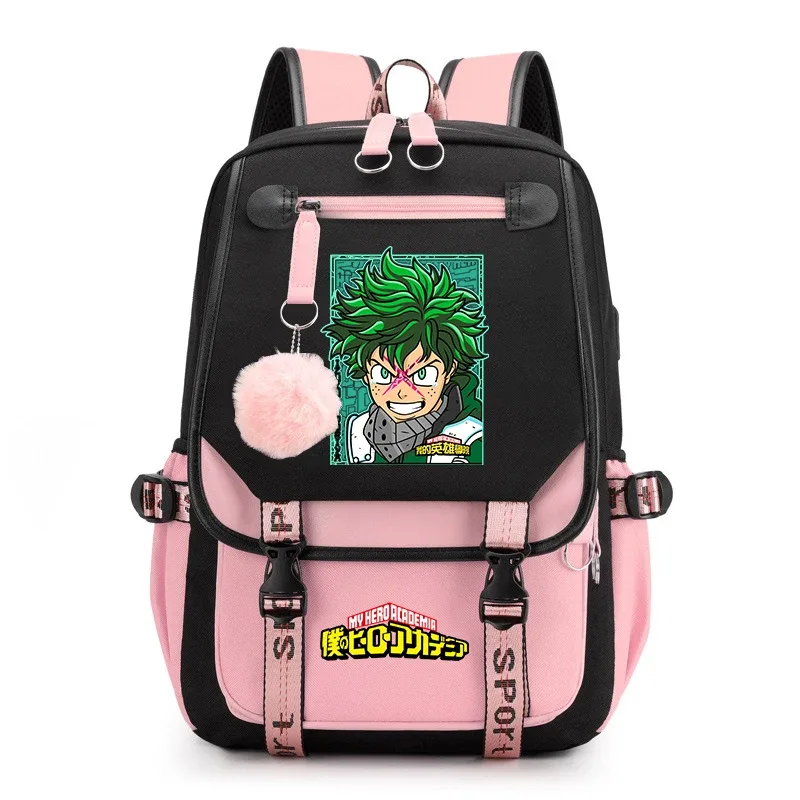 sac à dos d'étudiant imprimé my hero academia, léger et décontracté, pour filles, pour l'école et les voyages
