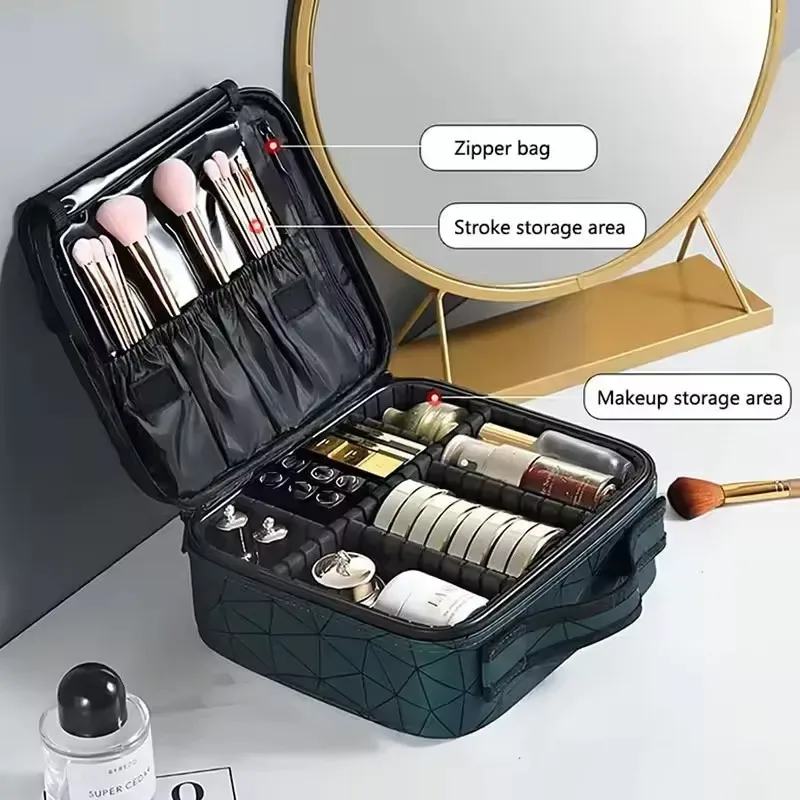trousse de maquillage professionnelle pour femme, organiseur de cosmétiques, boîte de rangement pour esthéticienne, valise à outils pour ongles, sac de maquillage pour femme