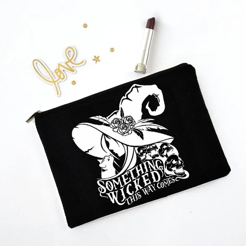 sac de rangement pour cosmétiques avec impression de sorcière amusante, sac de maquillage, sac à la mode pour femmes, trousse à maquillage multifonction, étuis à crayons