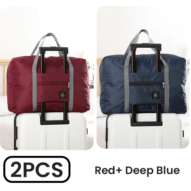 lot de 2 sacs de voyage pliables pour compagnie aériennes, sac à main pour week-end, fourre-tout d'hôpital de nuit, sac de sport pour femmes et hommes