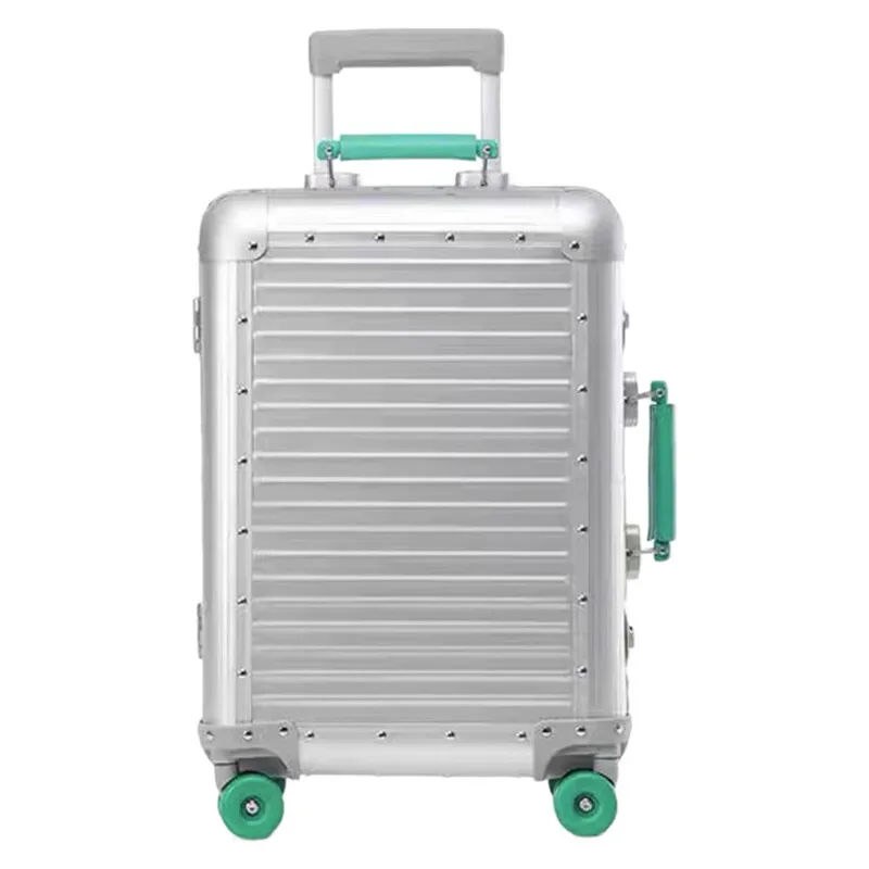 Valise en alliage d'aluminium pour bagage à main de 20 pouces avec serrure TSA, bagages légers à roues lisses pour les voyages d'affaires