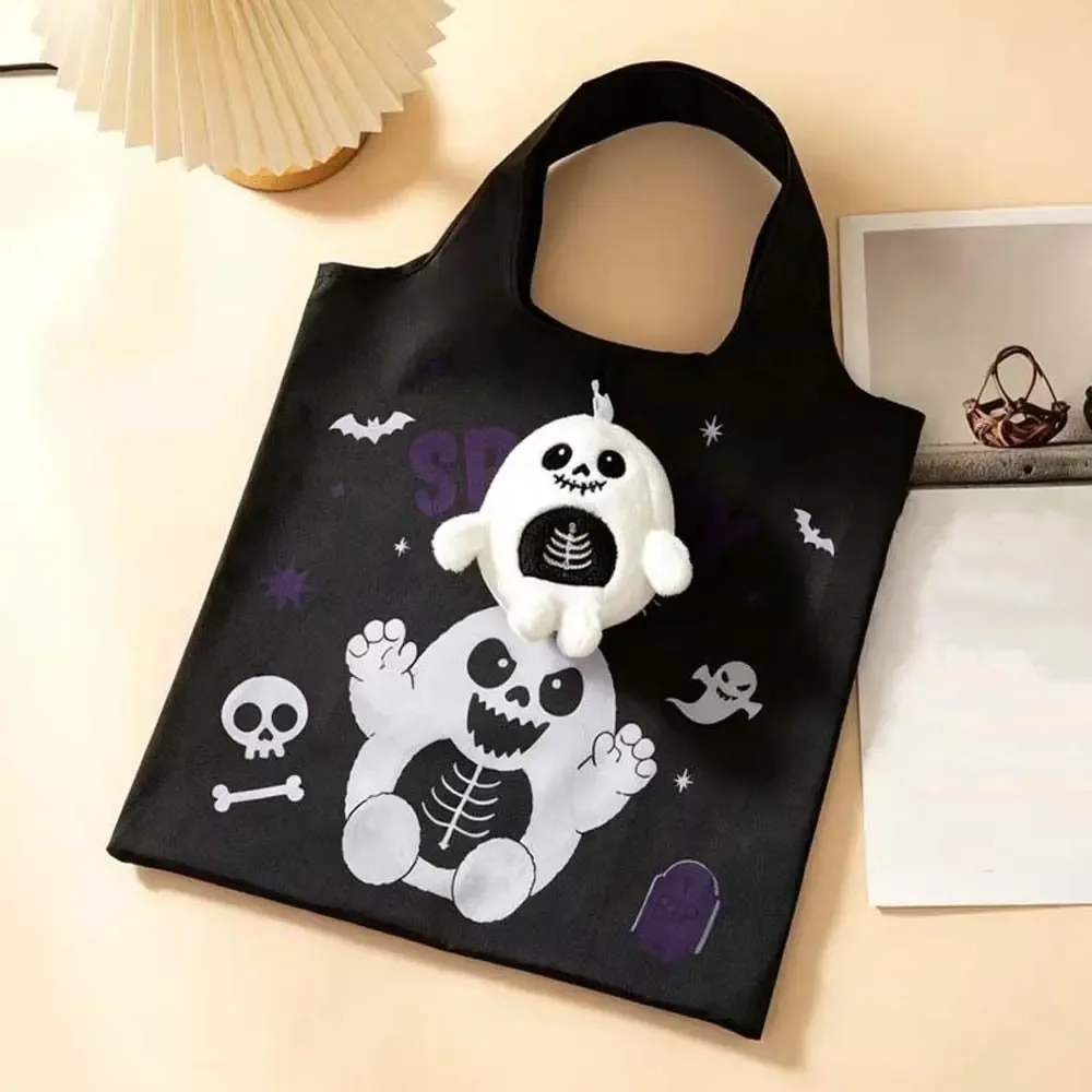sac fourre-tout d'halloween de couleur unie, mini sac à main résistant aux déchirures, motif de dessin animé, ultra-léger et peu encombrant.