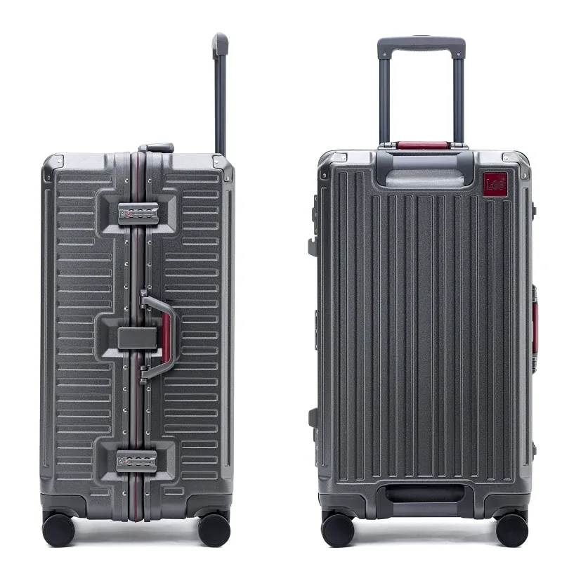 valise de grande capacité 20/24/26/28/30 pouces, cadre en alliage d'aluminium avec roues pivotantes, boîtier de chariot de voyage, verrouillage tsa, bagages roulants