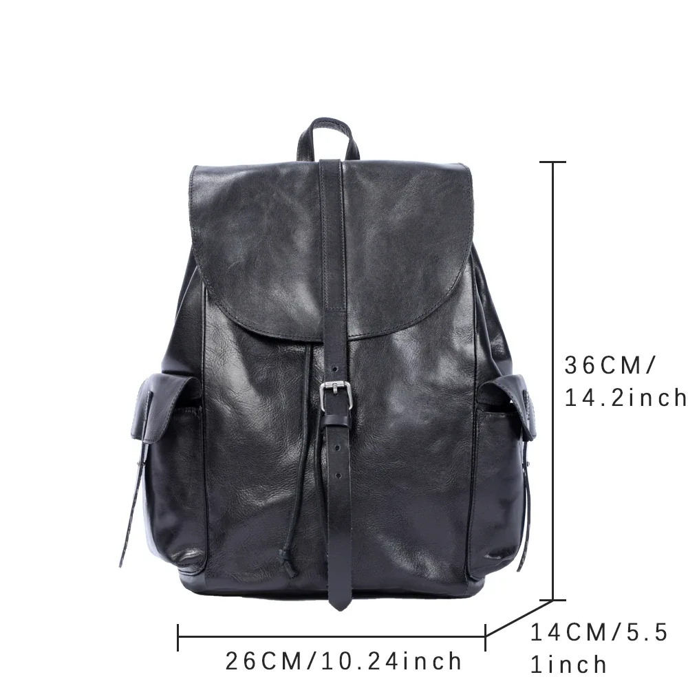 sac à dos décontracté en cuir véritable pour hommes, sacoche pour ordinateur portable, sac de voyage en cuir de vache de première qualité, style preppy à la mode