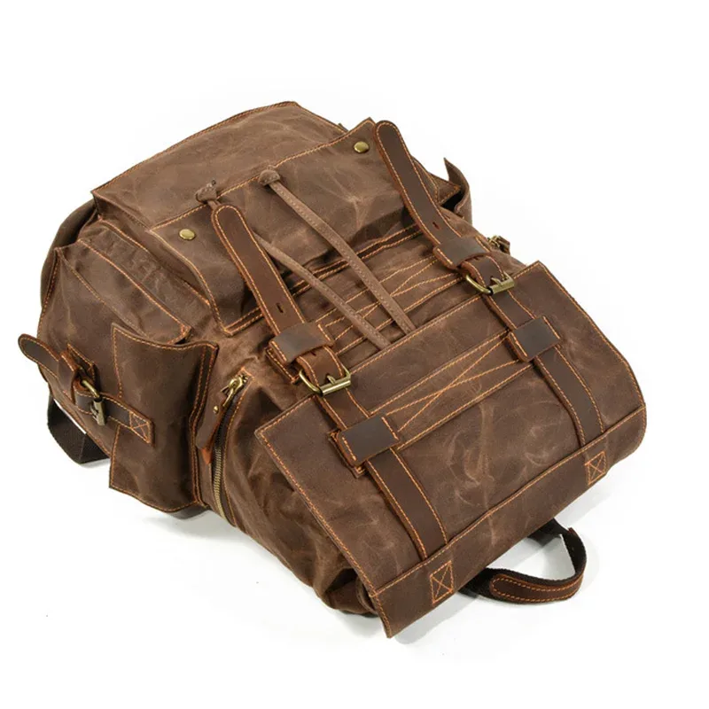 sac à dos en toile vintage sac à dos en toile de cuir sac à dos fourre-tout pour ordinateur portable 15 pouces sacoche academy sac de randonnée à bandoulière