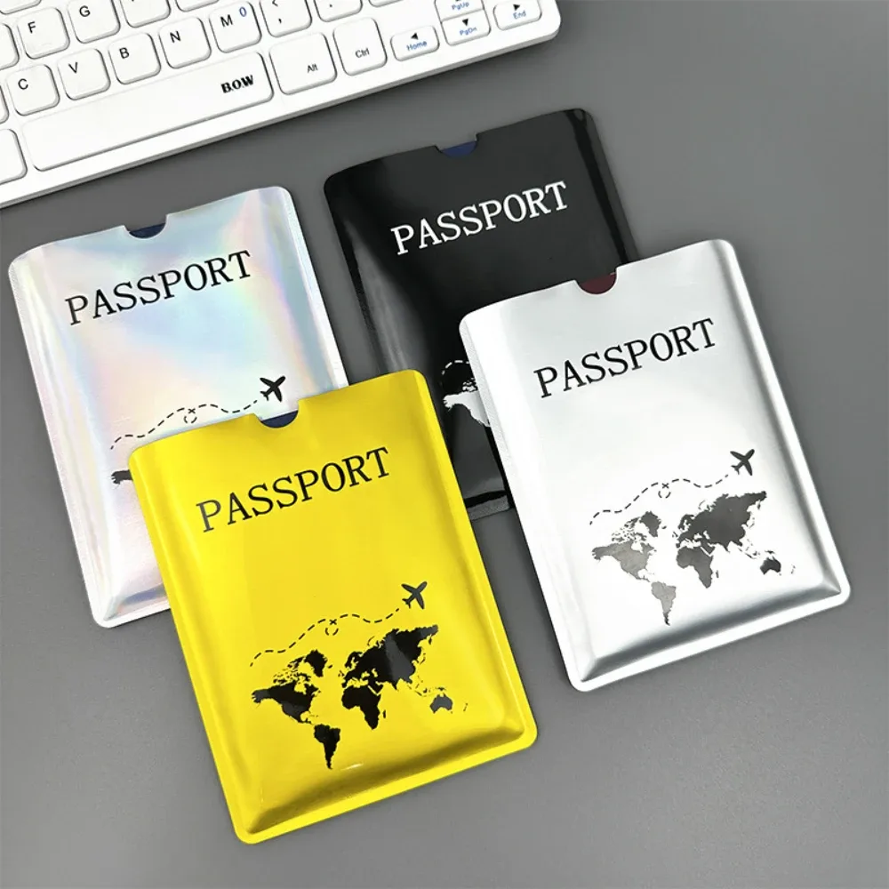 couverture de passeport rfid, housse de protection, sac de passeport en aluminium pour portefeuille de voyage aéroport, utilisation internationale de voyages
