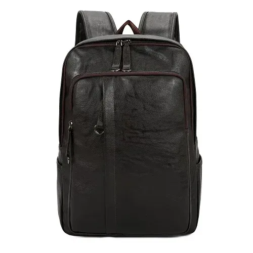 sac à dos en cuir de grande capacité pour hommes d'affaires, simple, de haute qualité, solide, vintage, décontracté, pour jeunes, loisirs, voyage