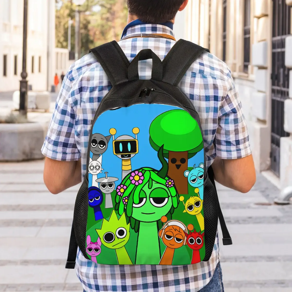 sac à dos de voyage all my sprunkis game, sacs d'école unisexes mignons, sac à dos souple de haute qualité