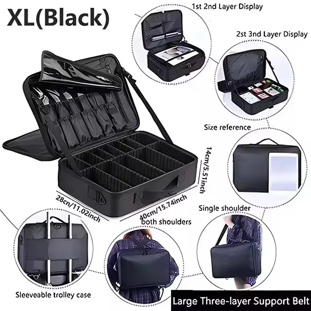 nouveau oxford trousse de maquillage pour femmes professionnel grande capacité voyage trousse à cosmétiques étanche manucure maquillage boîte à outils