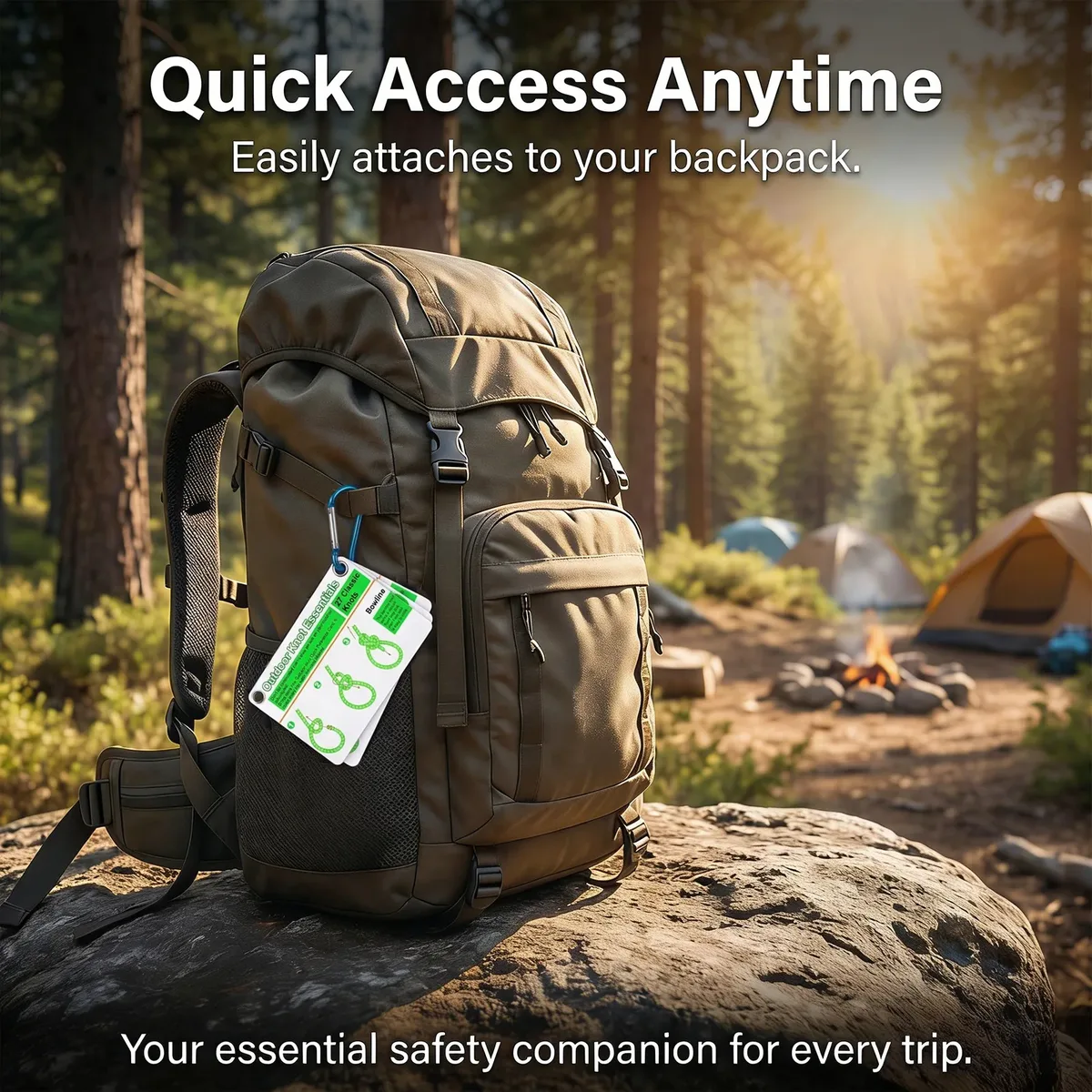 cartes de guide pour la nouage de nœuds en extérieur, en plastique imperméable, équipement de survie d'urgence pour sac à dos, pour scouts, randonneurs, cadeaux de camping