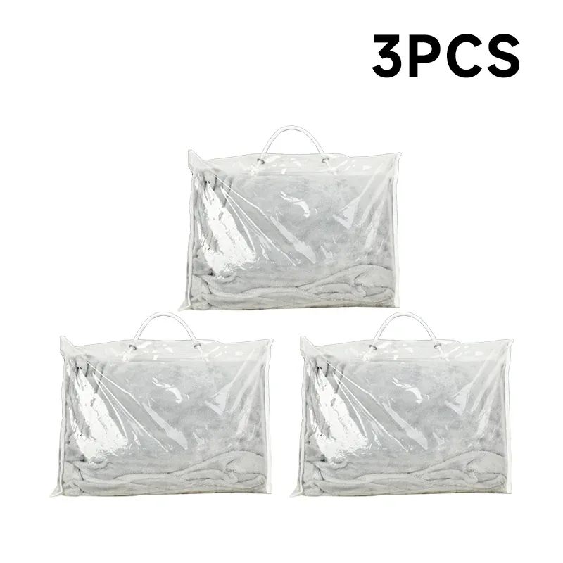 sacs d'emballage en pvc transparent, couverture de literie portable, emballage de vêtements, sac de rangement pour taies