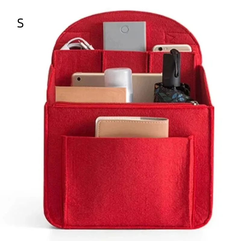 insert de sac à dos portable en feutre, petit sac de rangement pour cosmétiques, organisateur de maquillage, séparateur de sac de voyage, sac à bandoulière compatible avec divers sacs