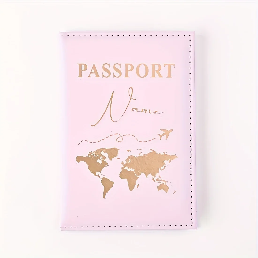 porte-passeport personnalisé - nom/texte personnalisé avec design carte du monde, organisateur de voyage à ouverture facile pour passeport