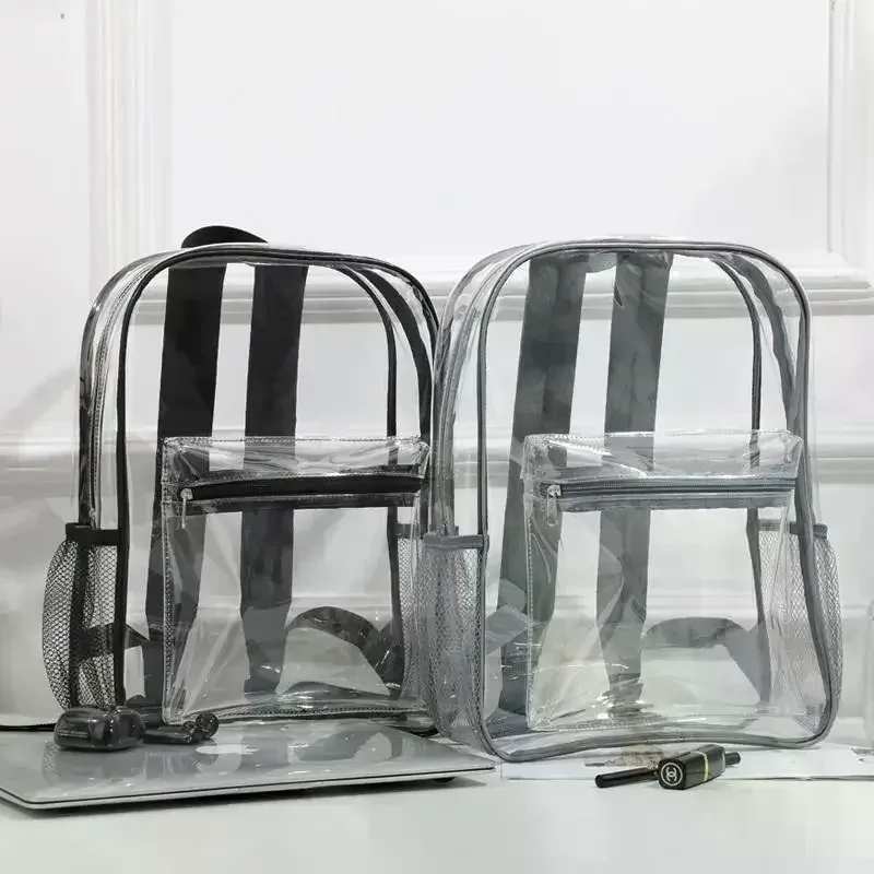 sac à dos transparent en pvc de grande capacité, sac à dos de sport pour l'extérieur, la randonnée, les voyages, l'école, sac d'école invisible pour le sport