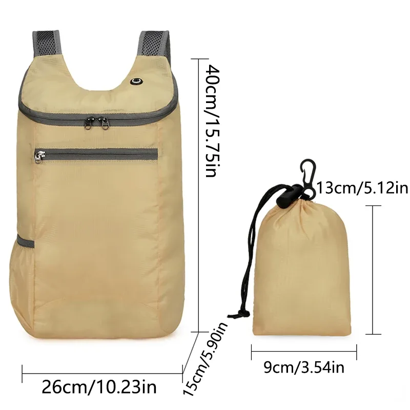 sac à dos de sport de loisirs en plein air, sac pliable, rangement léger, résistant à l'usure, sac à dos de randonnée et de cyclisme