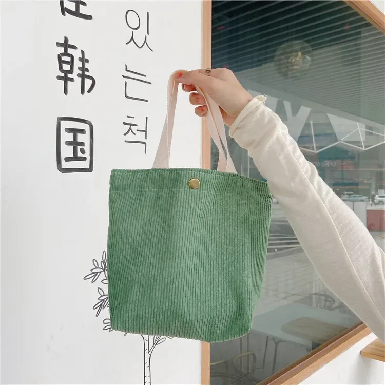 petit sac fourre-tout en velours côtelé de style coréen pour femmes et filles, mini sacs à main, sacs à lunch, shopping, grill, poudres à main, mignon
