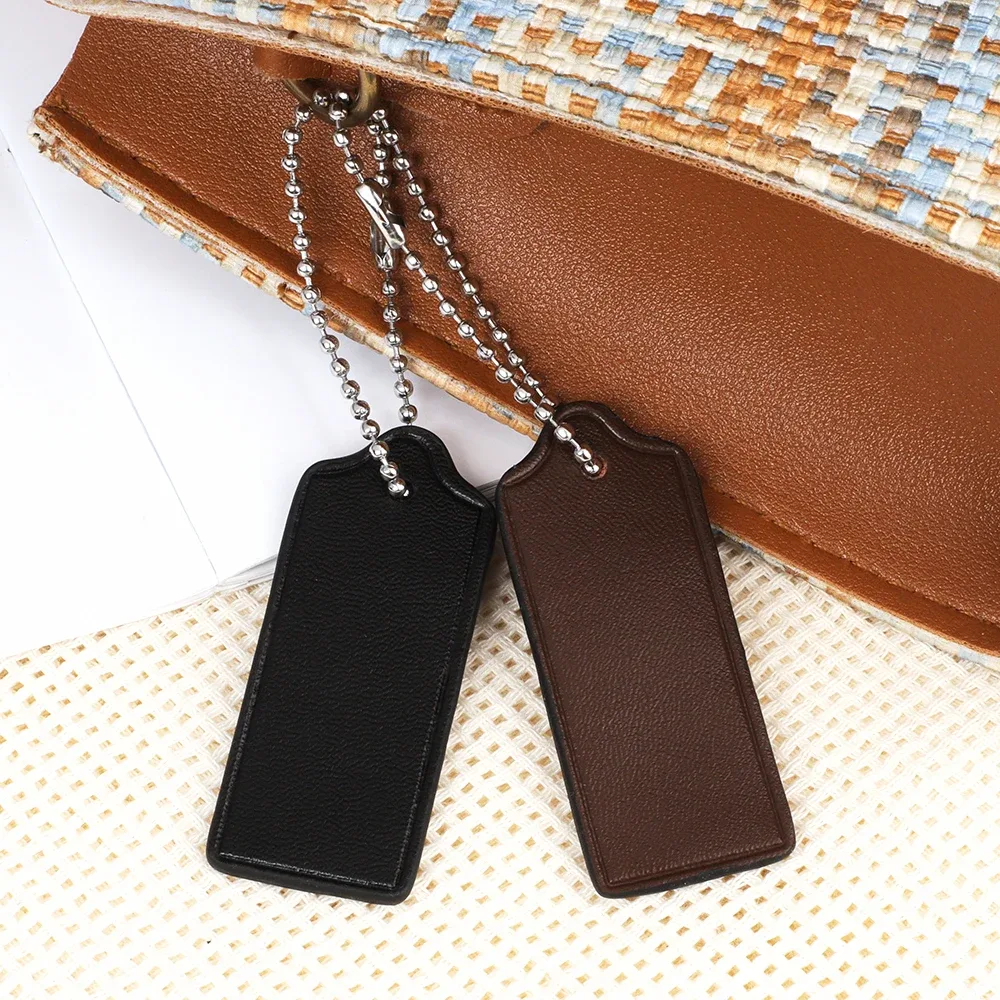 2 étiquettes de bagage en cuir de vachette, accessoires de voyage pour valises, breloques en cuir pour sacs, c