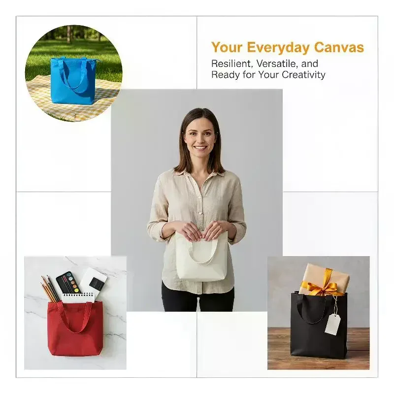 sac fourre-tout coréen en toile, simple, couleur unie, sacs de shopping, petits sacs pour le shopping quotidien, voyage, sac à main pliable, pochette de transport