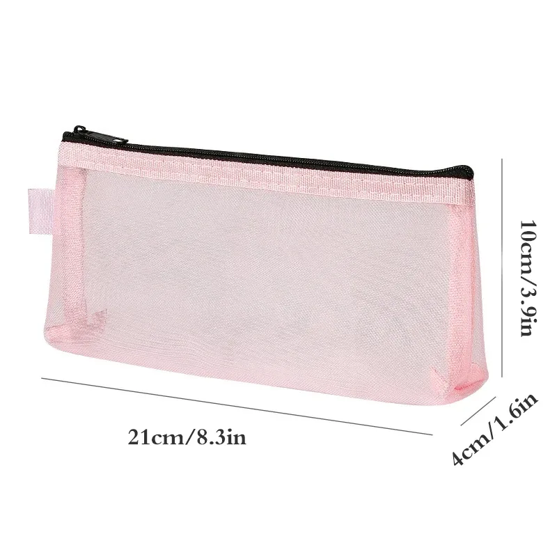 sac transparent de rangement de cosmétiques rond en maille, pochette de rangement de pinceaux de maquillage de grande capacité, étui à cosmétiques de voyage pour outils de pinceaux