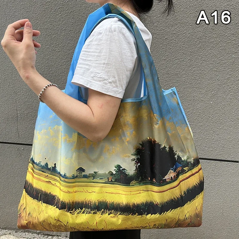 sac de courses pliable, nouvelle mode, sac de rangement d'épicerie réutilisable, sac à main à bandoulière portable en nylon, fourre-tout de voyage