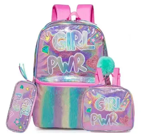 cartable pour enfants 16 pouces sac d'école ensemble 3 pièces sac à déjeuner sac à stylos pour filles sac à dos d'école pour filles ensemble de sac à dos pour fille d'âge préscolaire