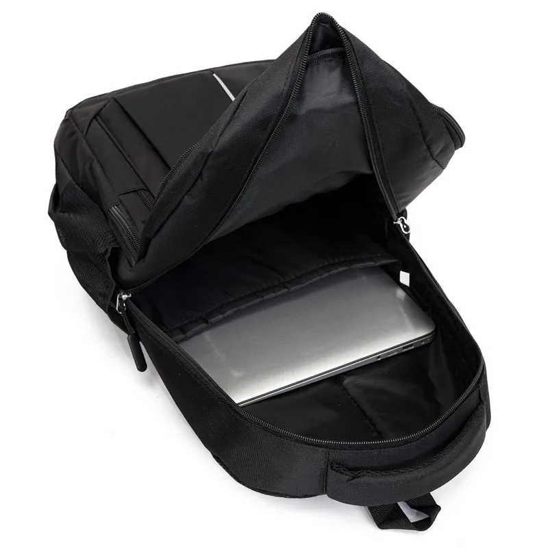 sac à dos pour homme - sac pour ordinateur portable noir de grande capacité, sangle réglable et compartiments multiples, sac de voyage de loisirs