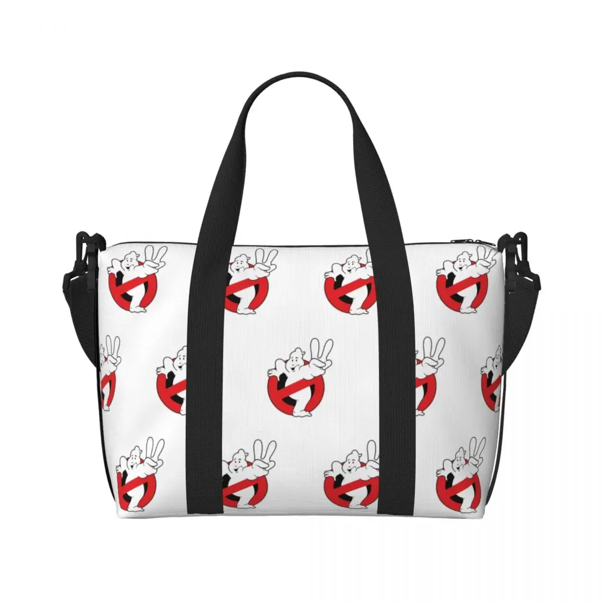 sac fourre-tout avec logo ghostbusters personnalisé pour femme, grande capacité, dessin animé, film de comédie, salle de sport, plage, sacs de voyage