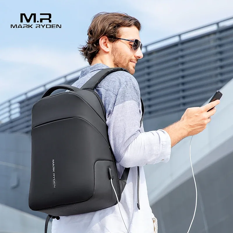 mark ryden-sac à dos étanche antivol pour homme, imperméable, sac pour ordinateur portable, sac d'école, sac de voyage, mode, tsa lock, 40*30*14, 15.6 pouces
