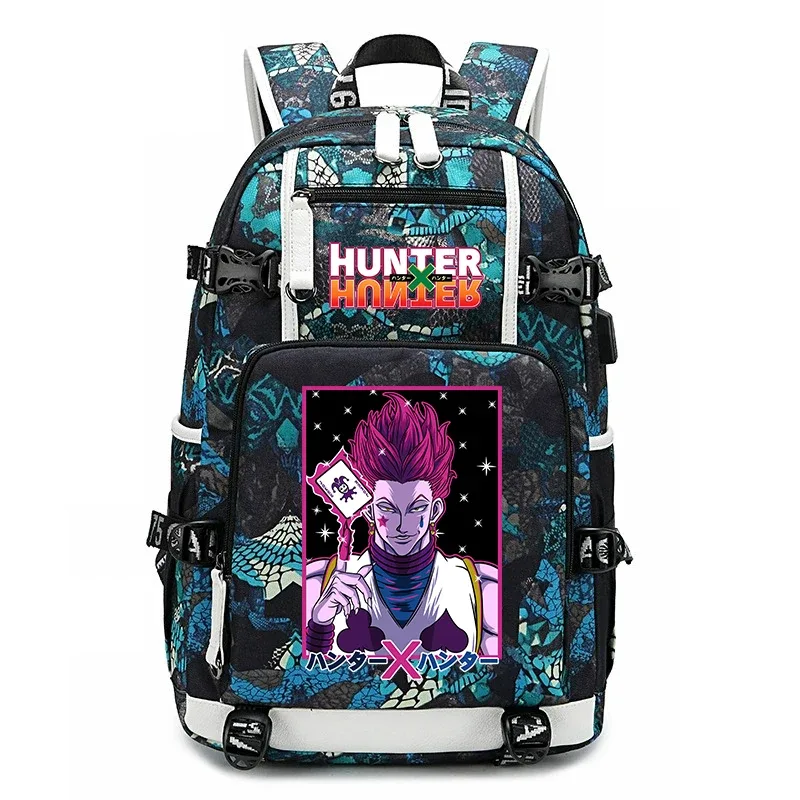 sac à dos imprimé hunter x hunter, grande capacité, pour étudiants, enfants, adolescents, voyage scolaire, sac à dos de voyage