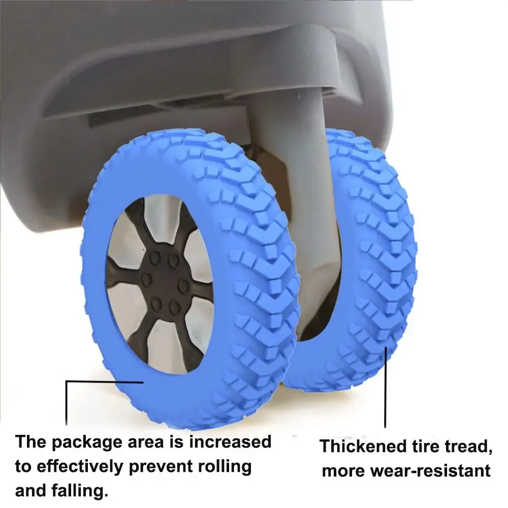 8 pièces de protections en silicone pour roulettes de valise de voyage, silencieuses et anti-bruit, pour couvrir les roulettes des trolleys