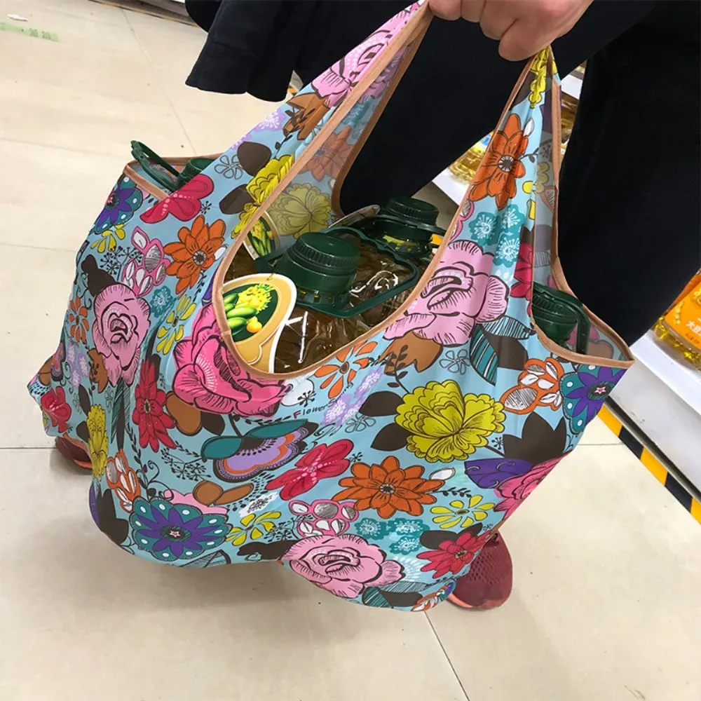 sacs de courses réutilisables extra larges, lavables, en nylon résistant, pliables, imperméables, écologiques, sacs de voyage, pochette de rangement