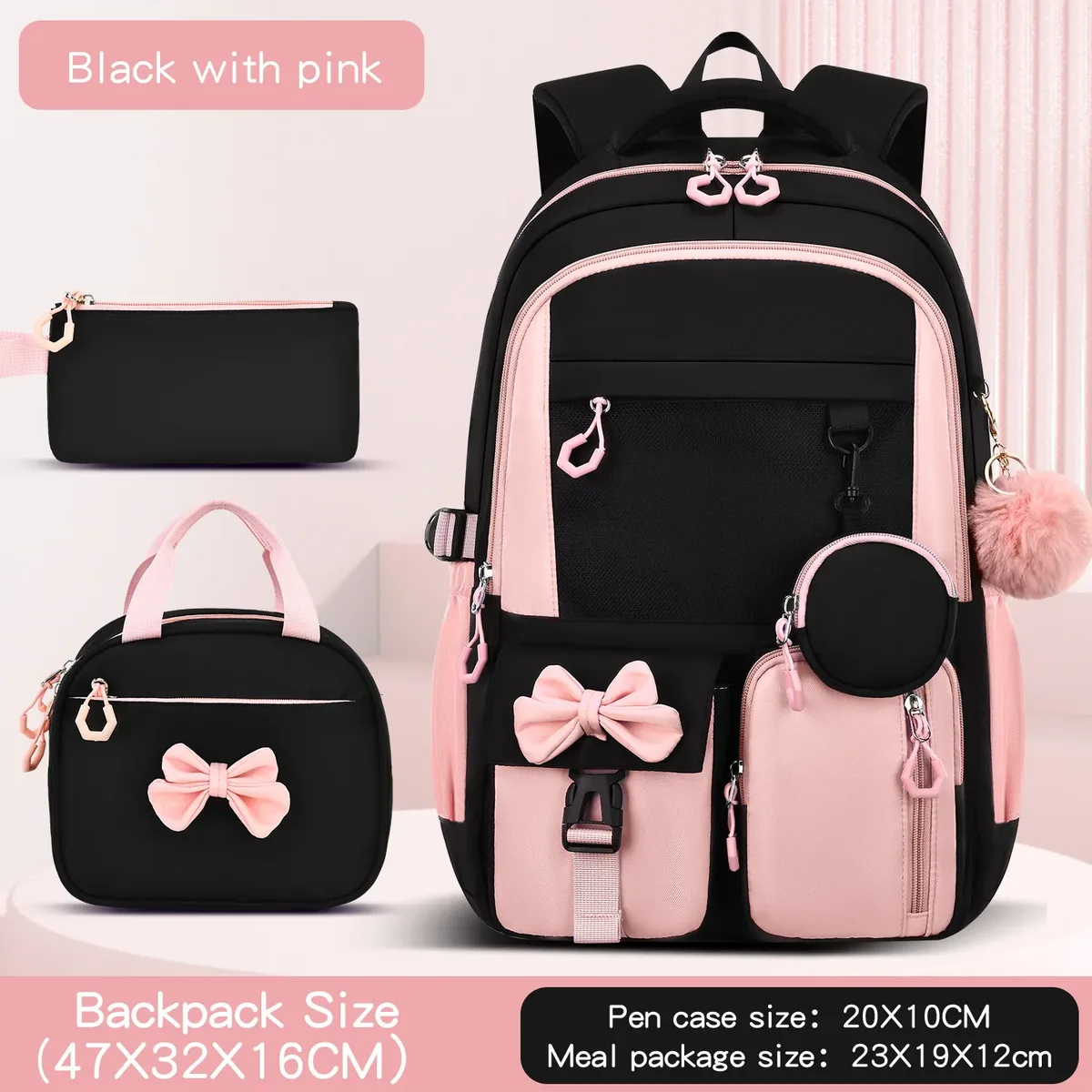 ensemble de sacs d'école pour enfants, grand sac à dos kawaii pour filles, sac à dos d'école primaire, sac à livres pour enfants, sac à dos de voyage étanche pour ordinateur portable